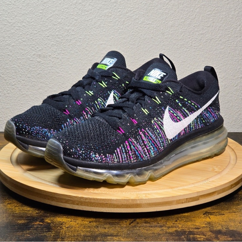 Nike Flyknit Max Black and Multicolor Knit Sneakers